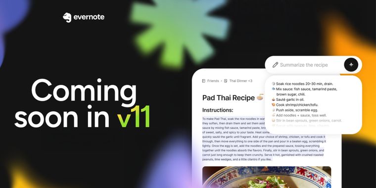 Evernote v11 debuts AI Assistant, Semantic Search, and smarter meeting notes