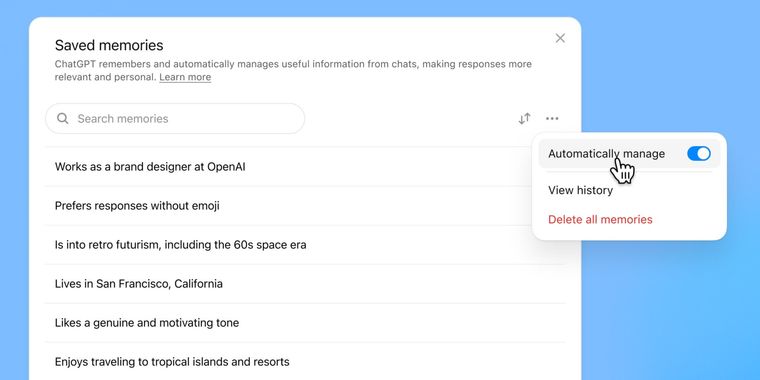 ChatGPT enhances memory management for Plus and Pro Users