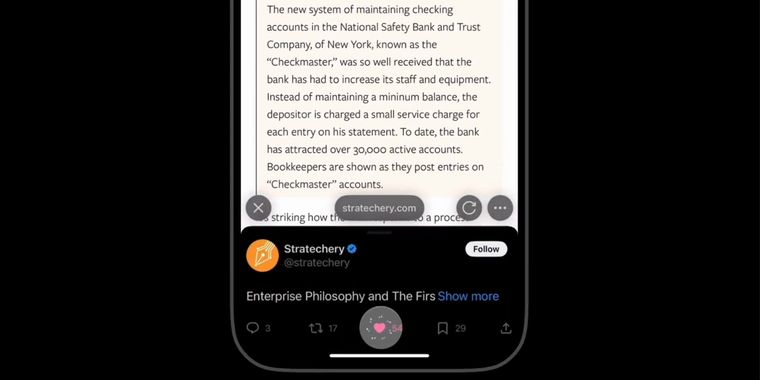 X tests new iOS link design for easier post interactions