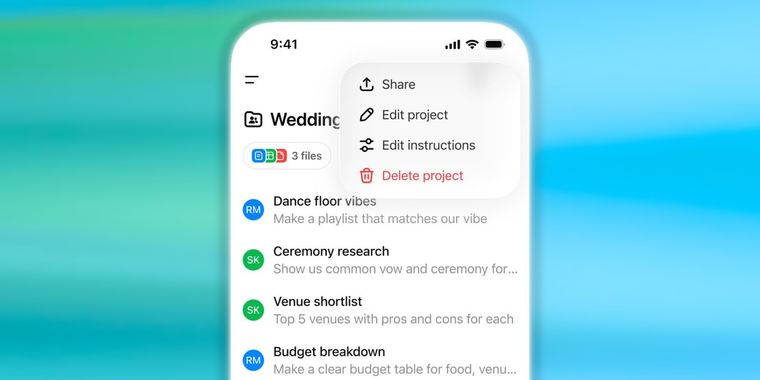 ChatGPT Shared Projects now available to Free, Plus, and Pro users