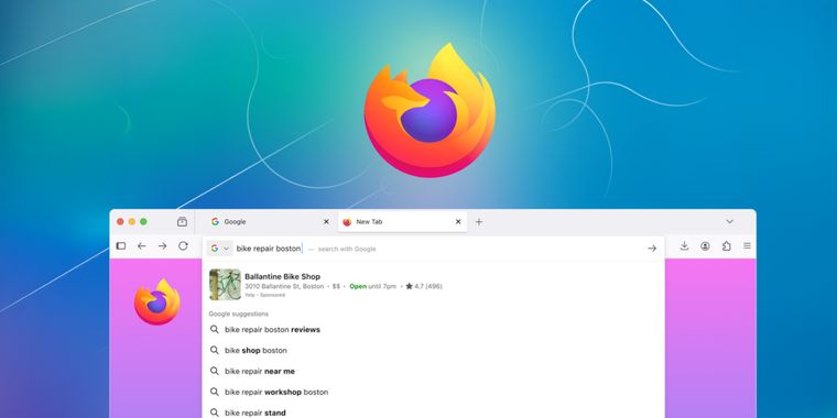 Firefox tests privacy-focused direct results in the address bar with possible sponsorships