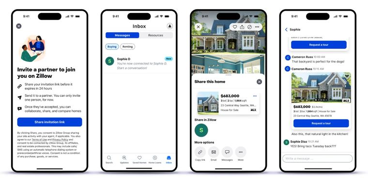 Zillow launches messaging for collaborative home shopping in its app