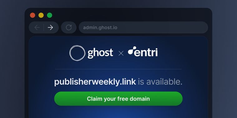 Ghost(Pro) adds free .link domains and automated setup with Entri