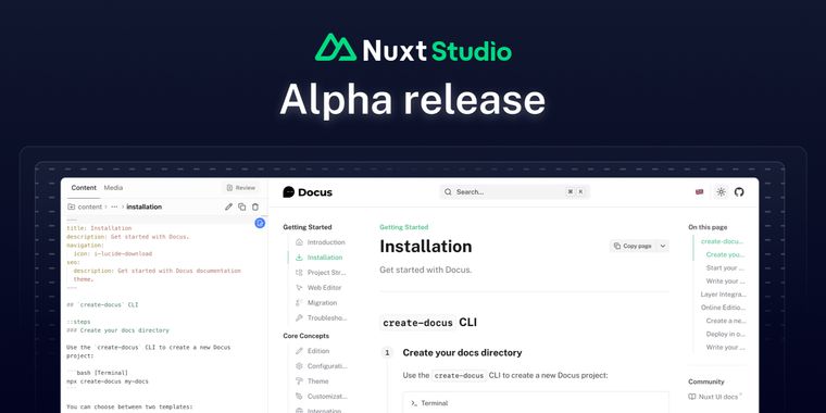 Nuxt Studio debuts in alpha for in-production website editing with GitHub integration