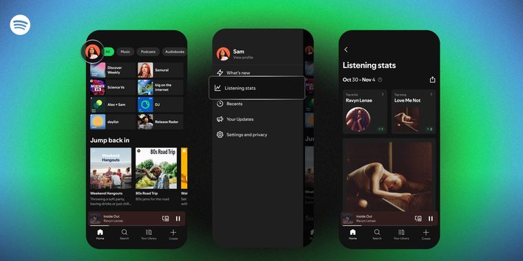 Spotify’s listening stats offer a weekly Wrapped‑style snapshot of your music favorites