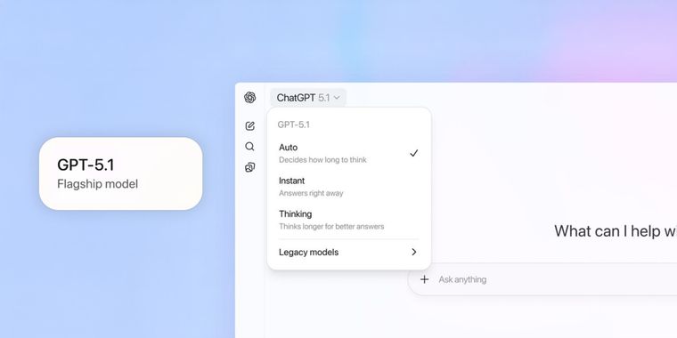 OpenAI launches GPT 5.1 models with faster, "warmer" and more conversational variants