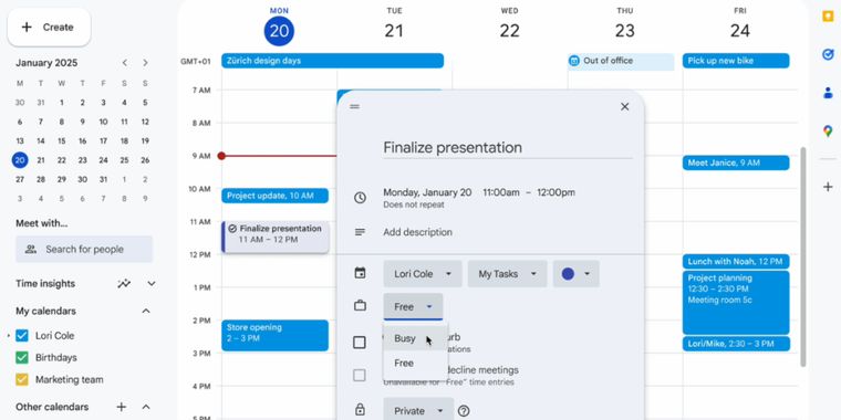Google Calendar adds direct task blocking and syncing with reminders