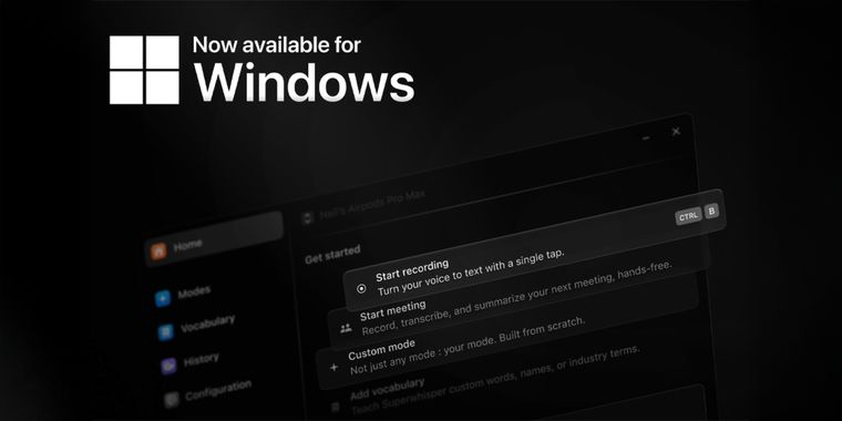 AI powered transcription tool Superwhisper has officially launched a Windows version