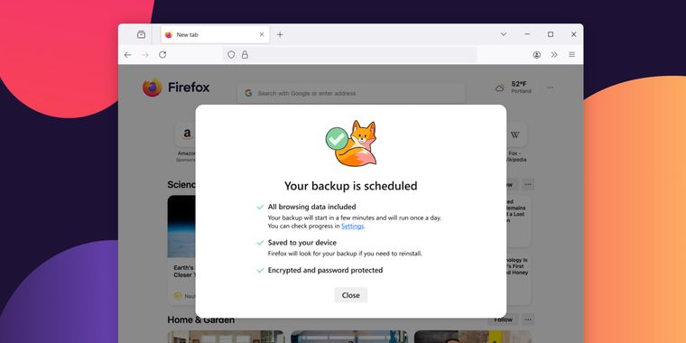 Firefox 146 adds Wayland fractional scaling, Windows 10 backups, and EU weather widget