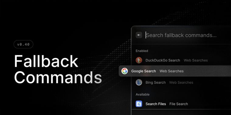 Raycast adds customizable fallback commands and new system control options