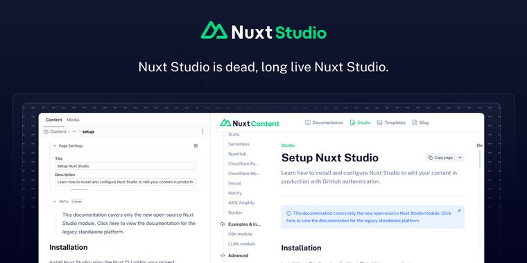 Nuxt Studio 1.0 launches with several enhancements for in-production Nuxt website editing