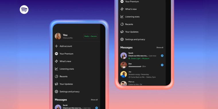 Spotify adds live listening activity and Jam invites to in-app Messages