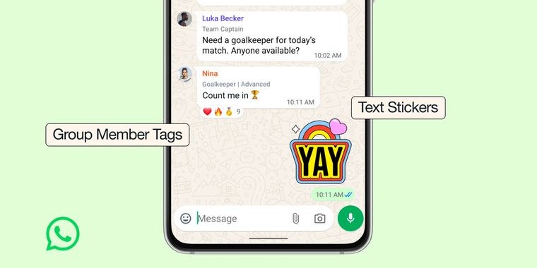 WhatsApp rolls out new group chat features: member tags, text stickers and event reminders