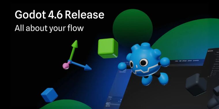 Godot 4.6 debuts Modern theme, Jolt Physics, Node IDs, and LibGodot embed