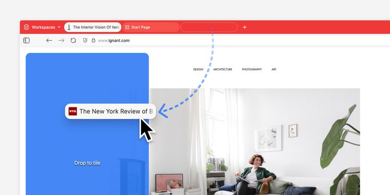 Vivaldi 7.8 adds flexible tab tiling, improved pinned tabs, and daily start page images