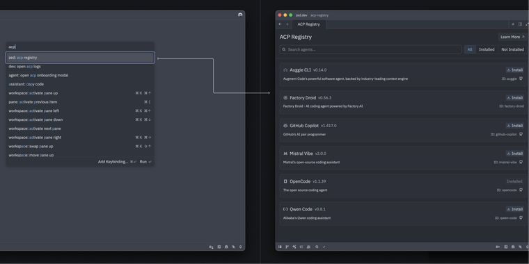 ACP Registry debuts in Zed Editor with built-in IDE support