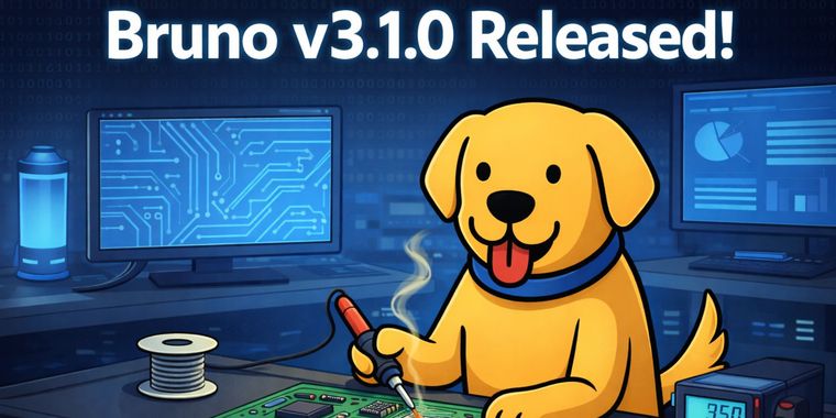 Bruno 3.1.0 brings workspace .env files, visual Git diffs and transient requests