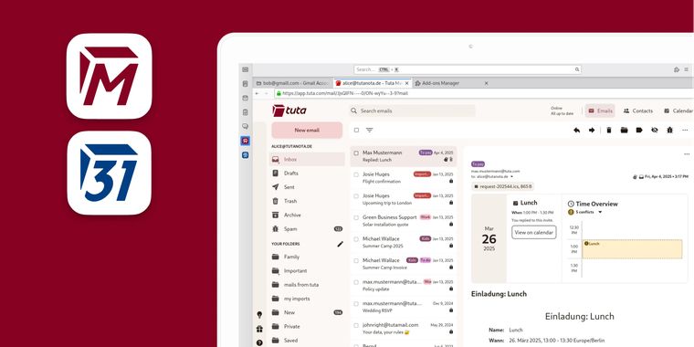 Tuta Mail and Calendar now offer official open source Thunderbird add-ons for easier use