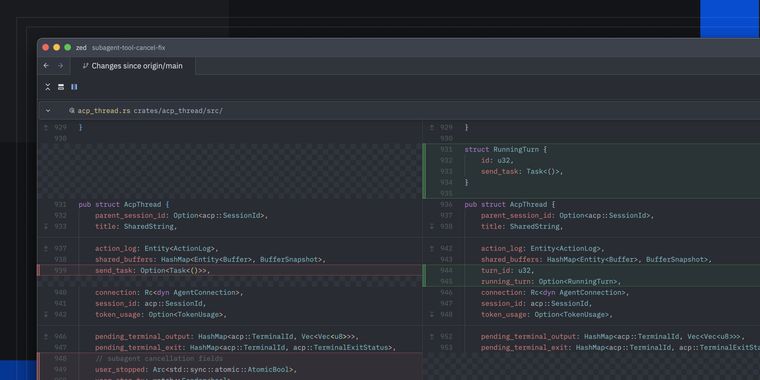 Split diffs are now available in Zed as the new default, replacing unified diffs