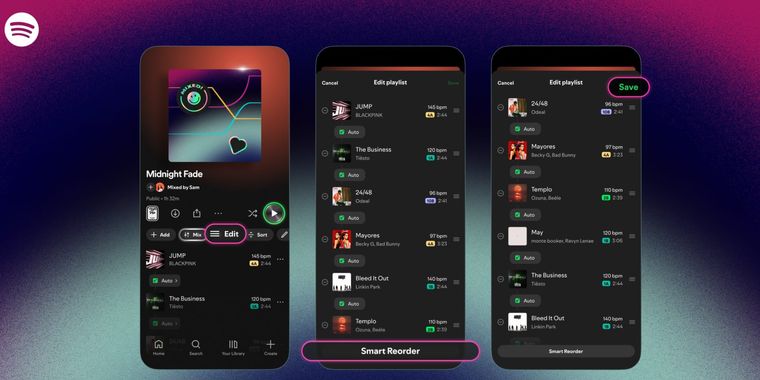 Spotify launches Smart Reorder for seamless playlist transitions