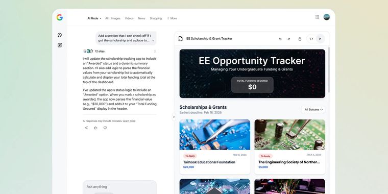 Google rolls out Canvas in AI Mode for U.S. users, with creative writing and coding tasks