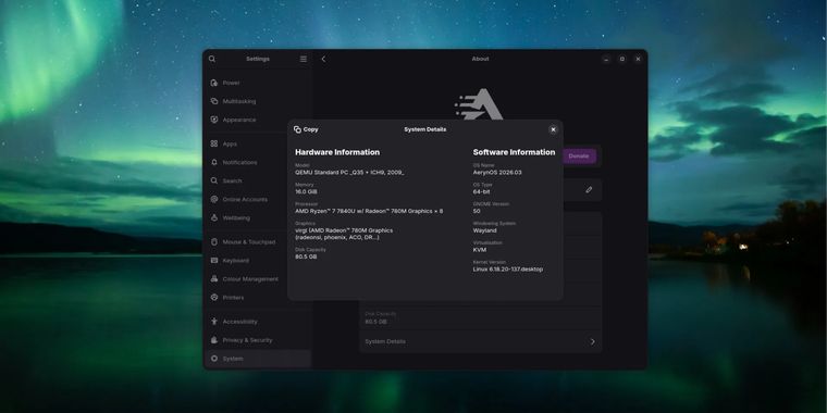 AerynOS updates to GNOME 50 and KDE Plasma 6.6.3 with new package manager tools