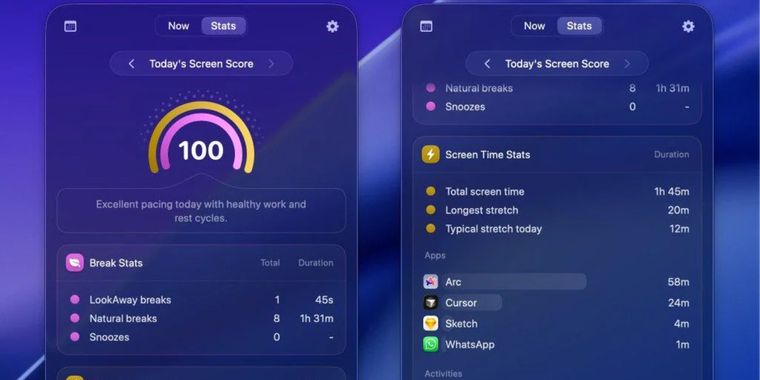 LookAway 2 brings stats dashboard and Screen Score features