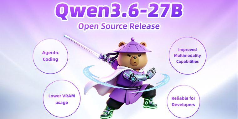 Qwen3.6-27B open-source 27B dense model surpasses previous coding benchmarks