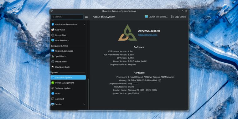 AerynOS 2026.05 ships Linux 7.0, dual kernels, new desktop updates