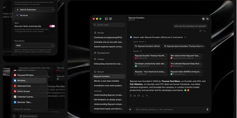 AI Chat in Raycast gets new design, skills, and macOS integration