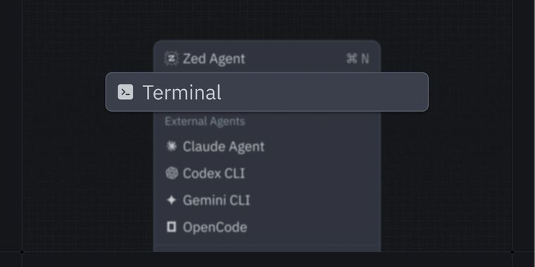 Zed brings Terminal Threads for running terminal workflows alongside agents & ACP threads