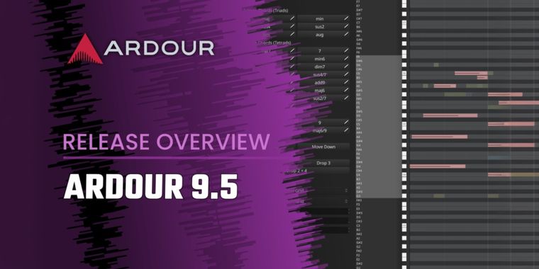 Ardour 9.5 adds pianoroll chord editing, MIDI workflow boosts, and MCP server
