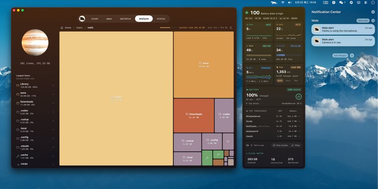 Mole for Mac 1.6.2: menu bar controls, privacy alerts, and stability enhancements
