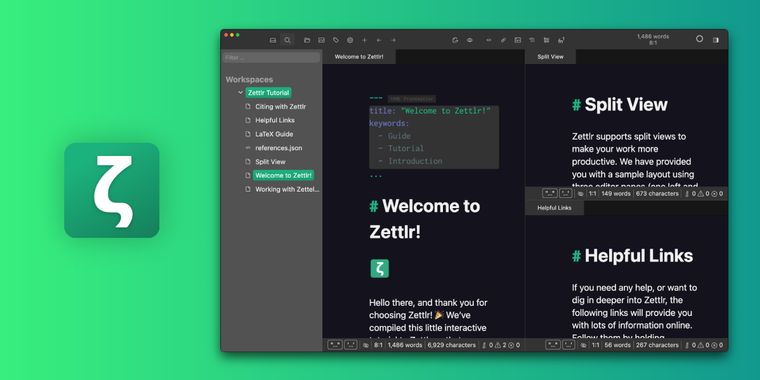 Zettlr 4.6 brings faster search, improved tables, custom trigger, and regression fixes