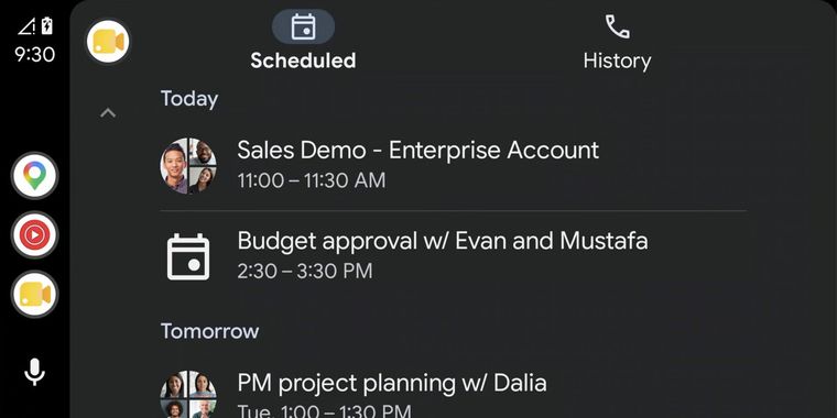 Google Meet now works on Android Auto with audio-only meetings