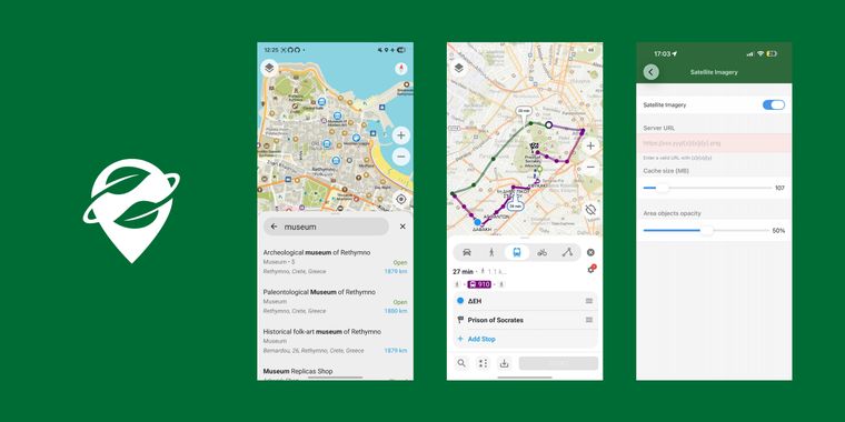 Organic Maps adds satellite imagery, public transport routing, alternate routes, and more