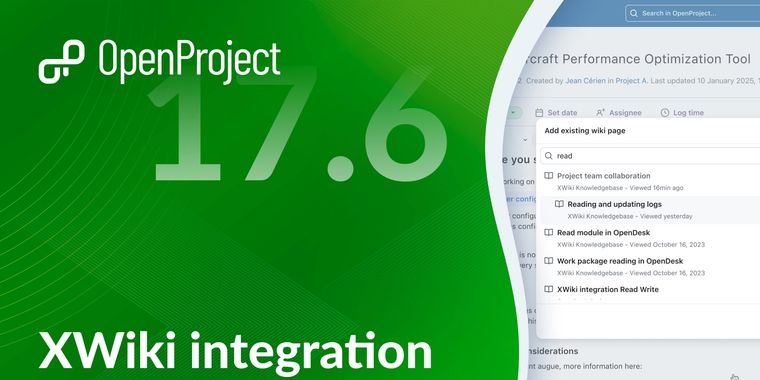OpenProject 17.6 brings XWiki integration and new agile planning features for backlogs