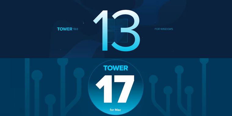 Tower 13 for Windows and Tower 17 for Mac betas add advanced branch management