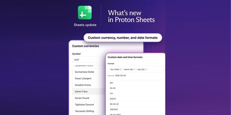 Proton Sheets update: custom formats, drift detection, and bug fixes unveiled