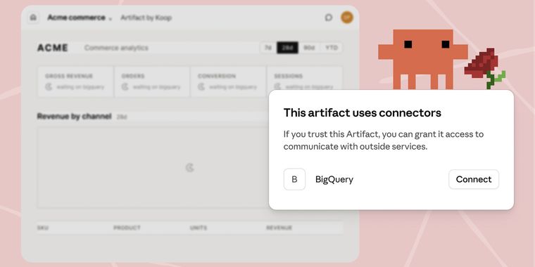 Claude Code Artifacts add MCP connector support for dynamic data