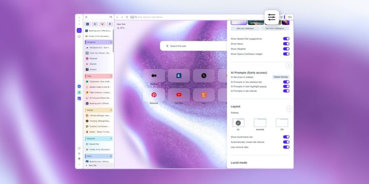 Opera One joins the vertical tabs trend in browsers