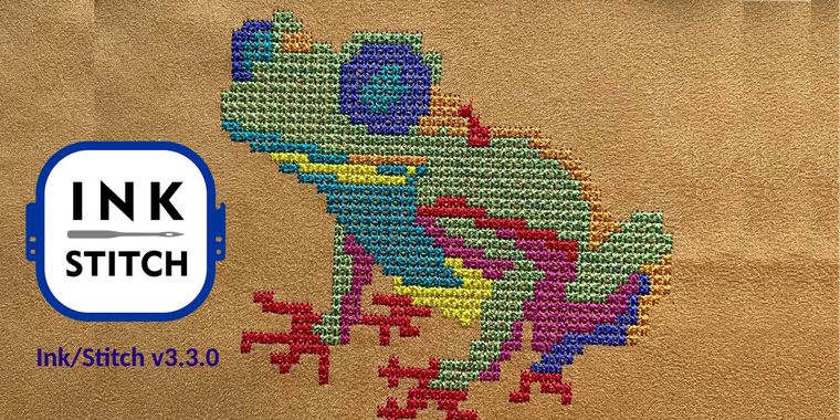 Ink/Stitch v3.3.0: Cross Stitch fill, improved lettering & satin column simplification