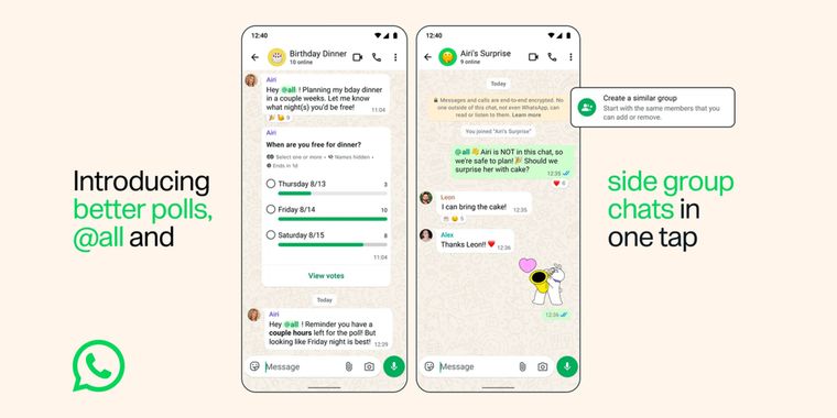 WhatsApp adds @all group mentions, poll deadlines, and fast group creation