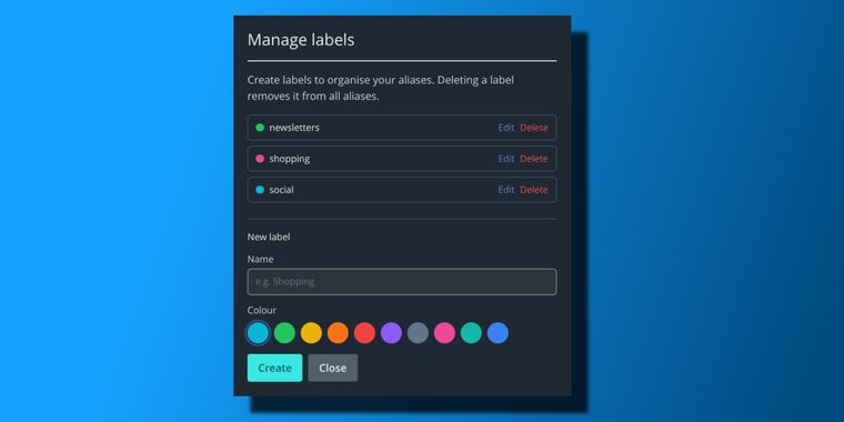 Addy.io introduces alias labels and filter feature for easier organization