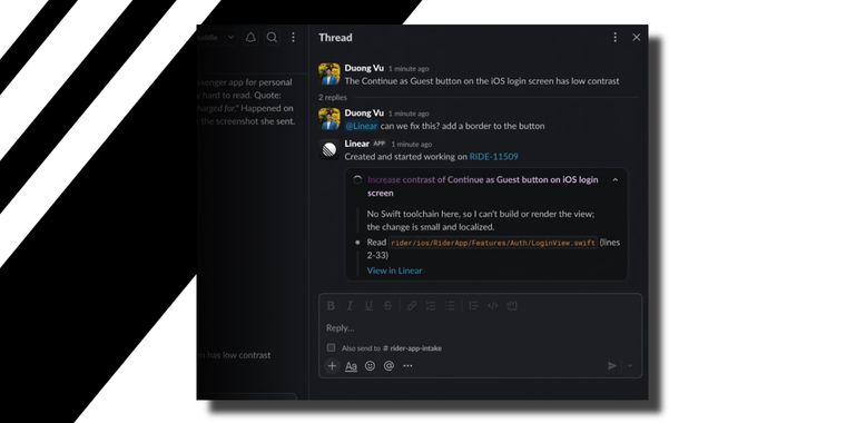 Linear Agent's live coding sessions now integrated with Slack