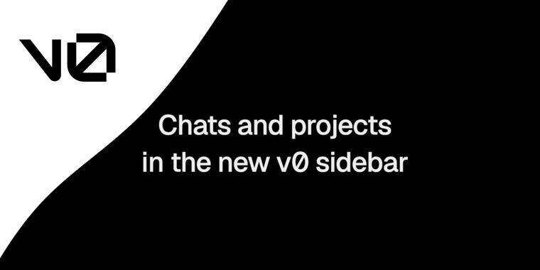 v0 sidebar groups chats by project with real-time status updates