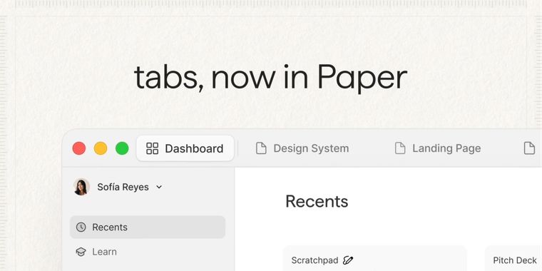 Tabs now available in Paper Design