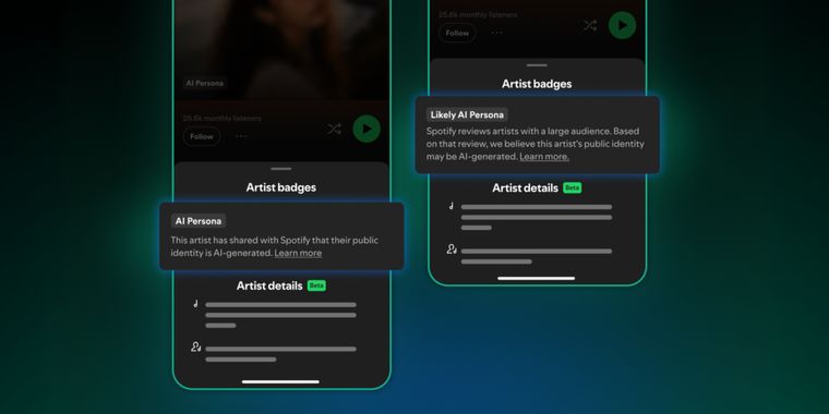 Spotify to introduce AI Persona badges for artists with AI-generated identities