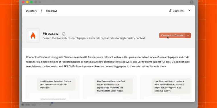 Firecrawl launches official Claude connector for advanced web search