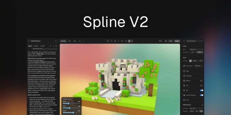 Spline V2 launches with rebuilt 3D editor, AI agents, WebGPU, and new desktop app
